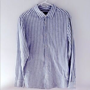 H&M Linen-blend Striped Casual Shirt